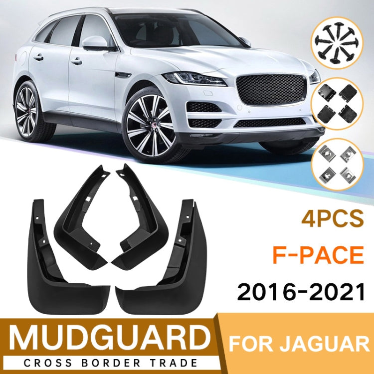 For Jaguar F-PACE 2016-2021 4pcs/Set Car Auto Soft Plastic Splash Flaps Fender Guard, For Jaguar F-PACE 2016-2021