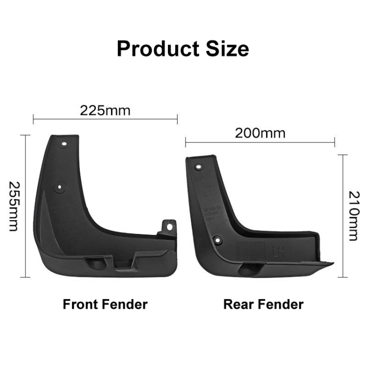 For KIA NIRO DE 2016-2019 4pcs/Set Car Auto Soft Plastic Splash Flaps Fender Guard, For KIA NIRO DE 2016-2019
