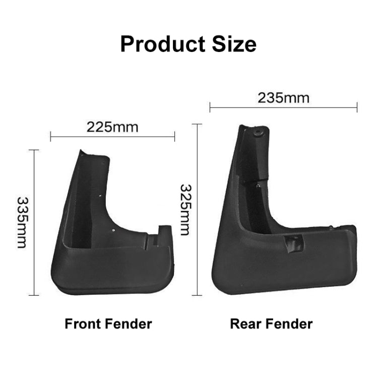 For Mitsubishi Outlander 2015-2019 4pcs/Set Car Auto Soft Plastic Splash Flaps Fender Guard, For Mitsubishi Outlander 2015-2019