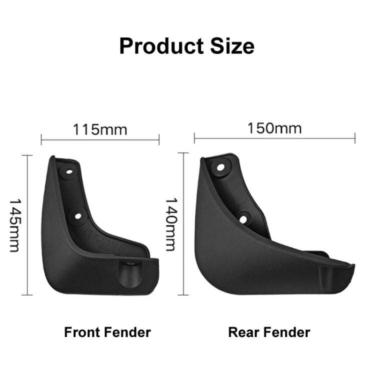 For KIA Picanto 2011-2018 4pcs/Set Car Auto Soft Plastic Splash Flaps Fender Guard, For KIA Picanto 2011-2018