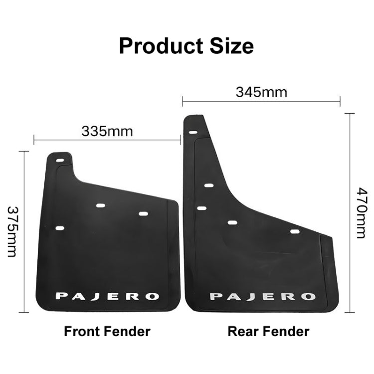 For Mitsubishi PAJERO 2004-2021 4pcs/Set Car Auto Soft Plastic Splash Flaps Fender Guard, For Mitsubishi PAJERO 2004-2021