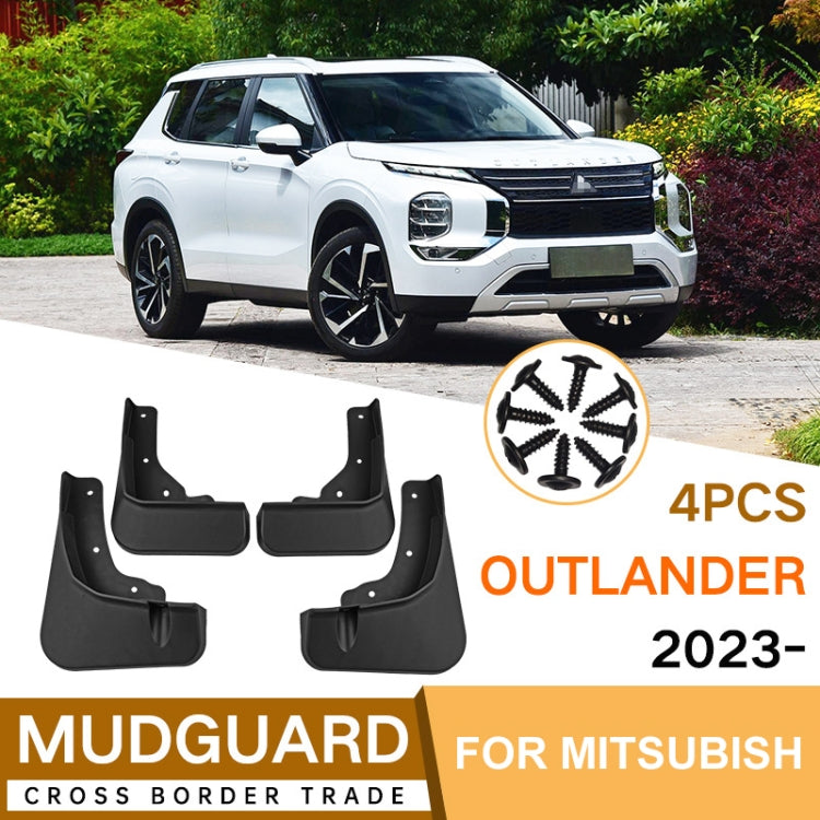 For Mitsubishi Outlander 2023 4pcs/Set Car Auto Soft Plastic Splash Flaps Fender Guard, For Mitsubishi Outlander 2023