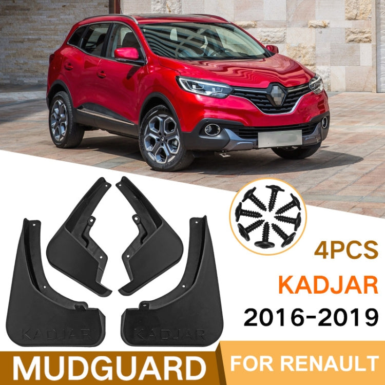 For Renault Kadjar 2016-2019 4pcs/Set Car Auto Soft Plastic Splash Flaps Fender Guard, For Renault Kadjar 2016-2019