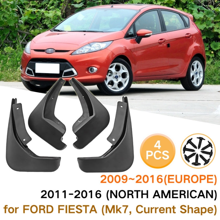 For Ford Fiesta 2013-2017 4pcs/Set Car Auto Soft Plastic Splash Flaps Fender Guard, For Ford Fiesta