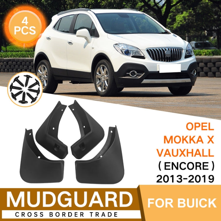 For Buick Opel Mokka X Vauxhall Encore 2013-2019 4pcs/Set Car Auto Soft Plastic Splash Flaps Fender Guard, For Buick Encore 2013-2019
