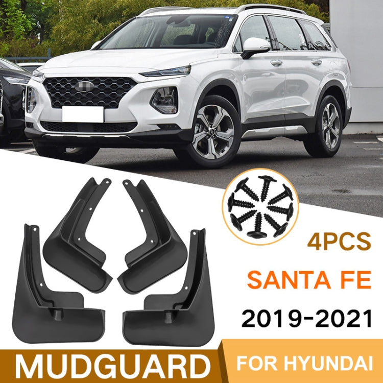 For Hyundai Santa Fe 2019-2021 4pcs/Set Car Auto Soft Plastic Splash Flaps Fender Guard, For Hyundai Santa Fe 2019-2021