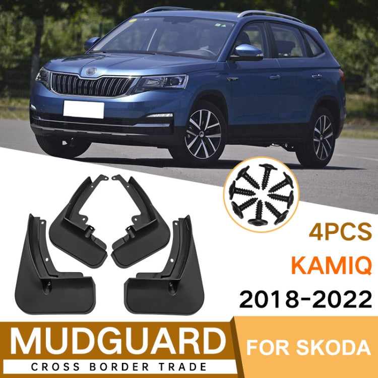 For Skoda Kamiq 2018-2022 4pcs/Set Car Auto Soft Plastic Splash Flaps Fender Guard, For Skoda Kamiq 2018-2022