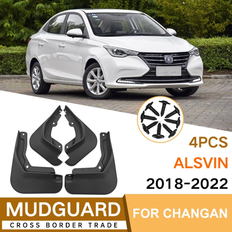 For Changan Alsvin 2018-2022 4pcs/Set Car Auto Soft Plastic Splash Flaps Fender Guard, For Changan Alsvin 2018-2022