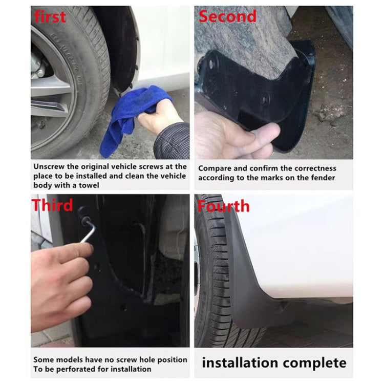 For Honda Fit / Jazz 2008-2010 4pcs/Set Car Auto Soft Plastic Splash Flaps Fender Guard, For Honda Fit / Jazz 2008-2010