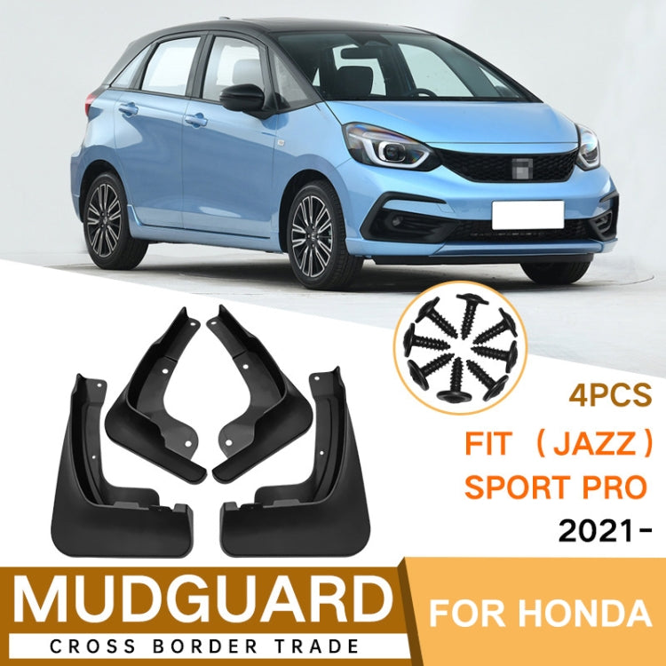 For Honda Fit Jazz Sport Pro 2021 4pcs/Set Car Auto Soft Plastic Splash Flaps Fender Guard, For Honda Fit Jazz Sport Pro 2021