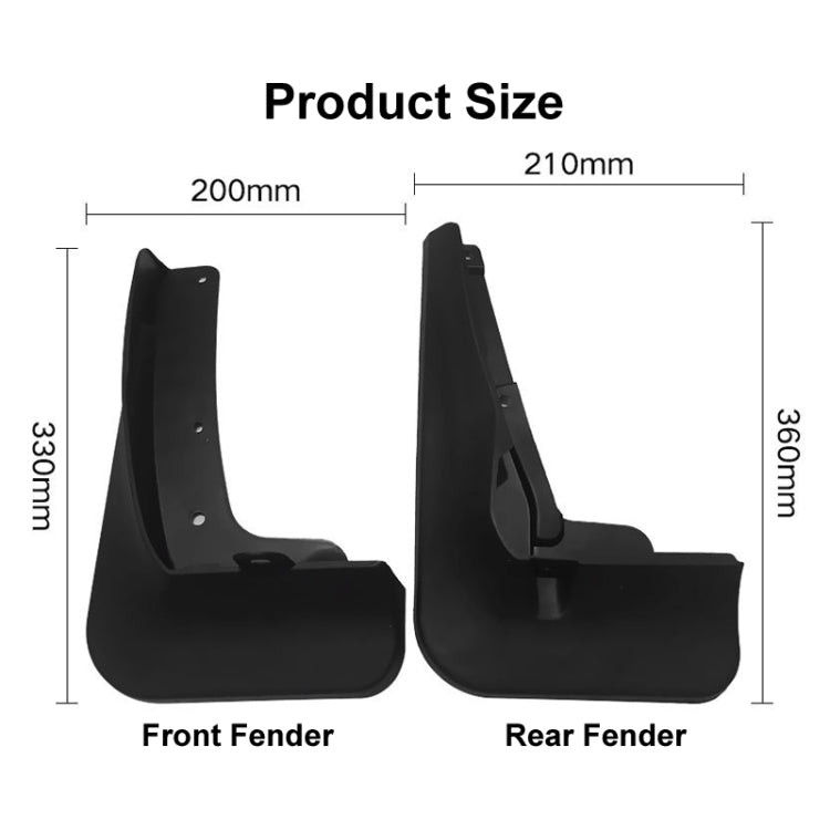 For Toyota Highlander 2021-2022 4pcs/Set Car Auto Soft Plastic Splash Flaps Fender Guard, For Toyota Highlander 2021-2022