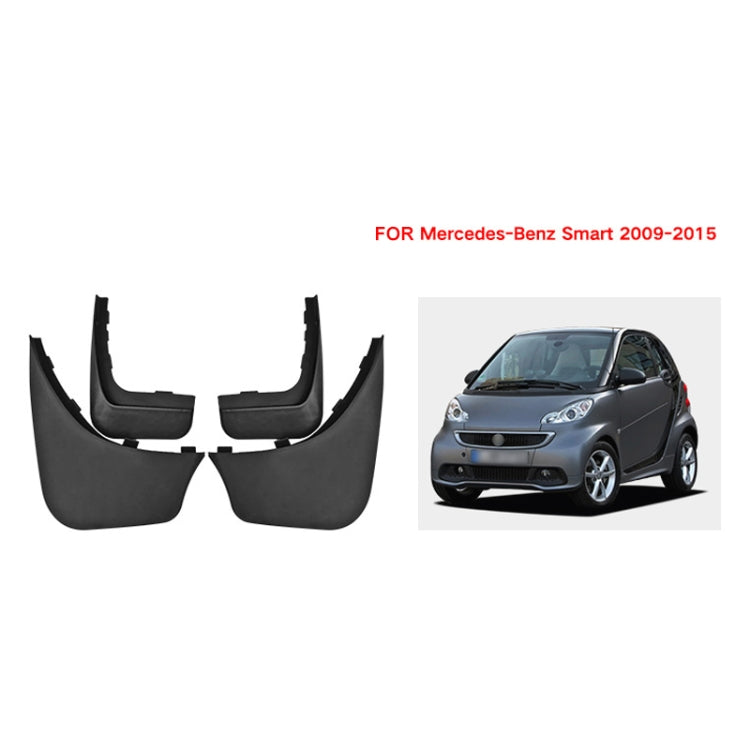 For Mercedes-Benz Smart 2009-2015 4pcs/Set Car Auto Soft Plastic Splash Flaps Fender Guard, For Mercedes-Benz Smart 2009-2015