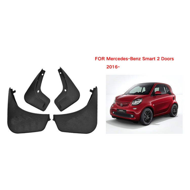 For Mercedes-Benz Smart 2-door 2016-2021 4pcs/Set Car Auto Soft Plastic Splash Flaps Fender Guard, For Mercedes-Benz Smart 2-door 2016-2021
