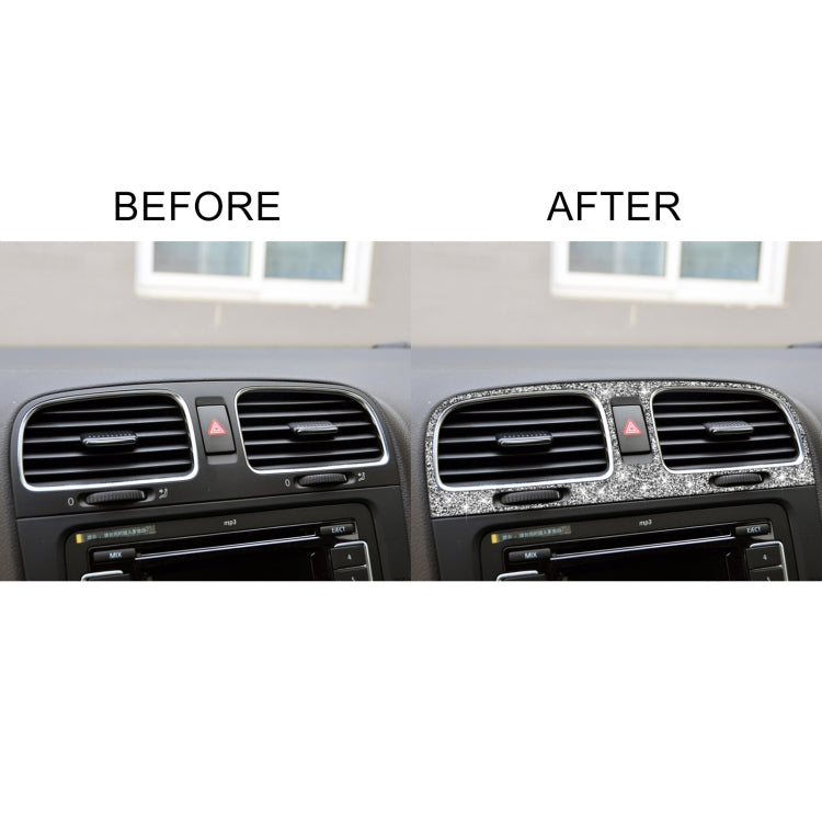 Car Middle Air Outlet Diamond Decoration Cover Sticker for Volkswagen Golf 6 2008-2012, Left and Right Drive, Middle Air Outlet
