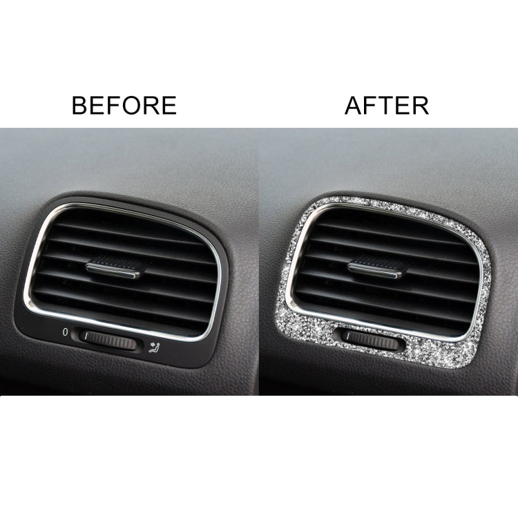 Car Left and Right Air Outlet Diamond Decoration Cover Sticker for Volkswagen Golf 6 2008-2012, Left and Right Drive, Left and Right Air Outlet