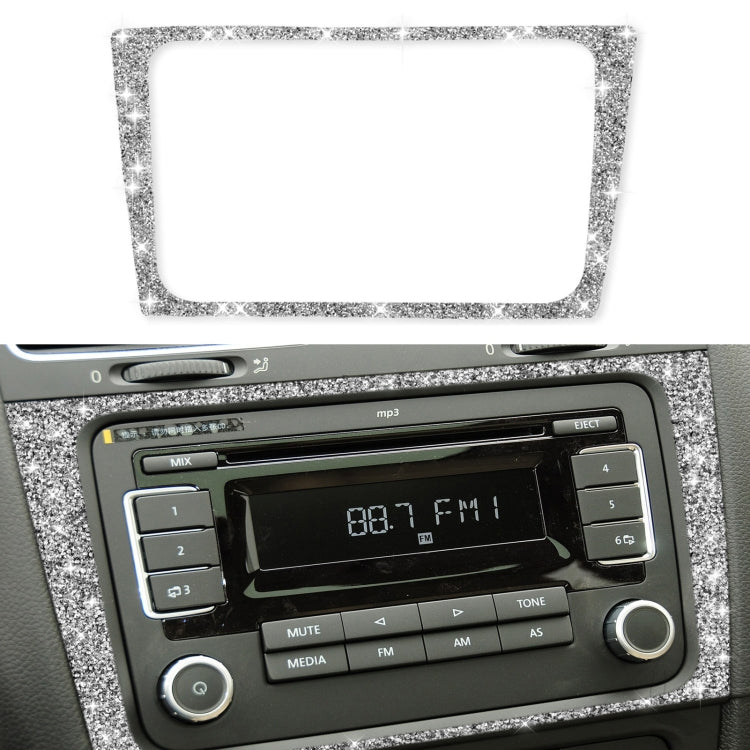 Car CD Panel Diamond Decoration Cover Sticker for Volkswagen Golf 6 2008-2012, Left and Right Drive, CD Panel