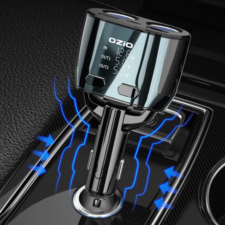 Ozio CL48TC 66W PD 20W + USB Dual Port Multi-function Car Charger with Dual Cigarette Lighters, CL48TC