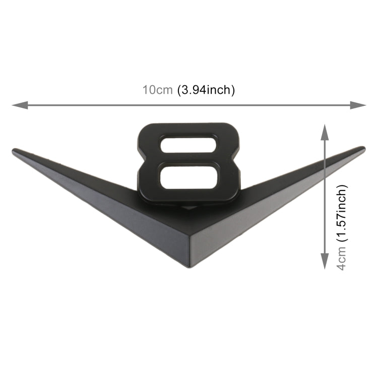 Car Number 8 Personalized Aluminum Alloy Decorative Stickers, Size:10x4x0.4cm