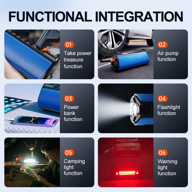 TS03H 8400mAh + EVA Bag Car Emergency Start Power Supply Air Pump Integrated Machine, High Version, High Version