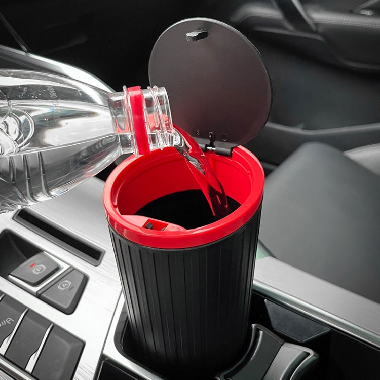DM-143 Car Armrest Box Storage Box Car Round Trash Can With Lid