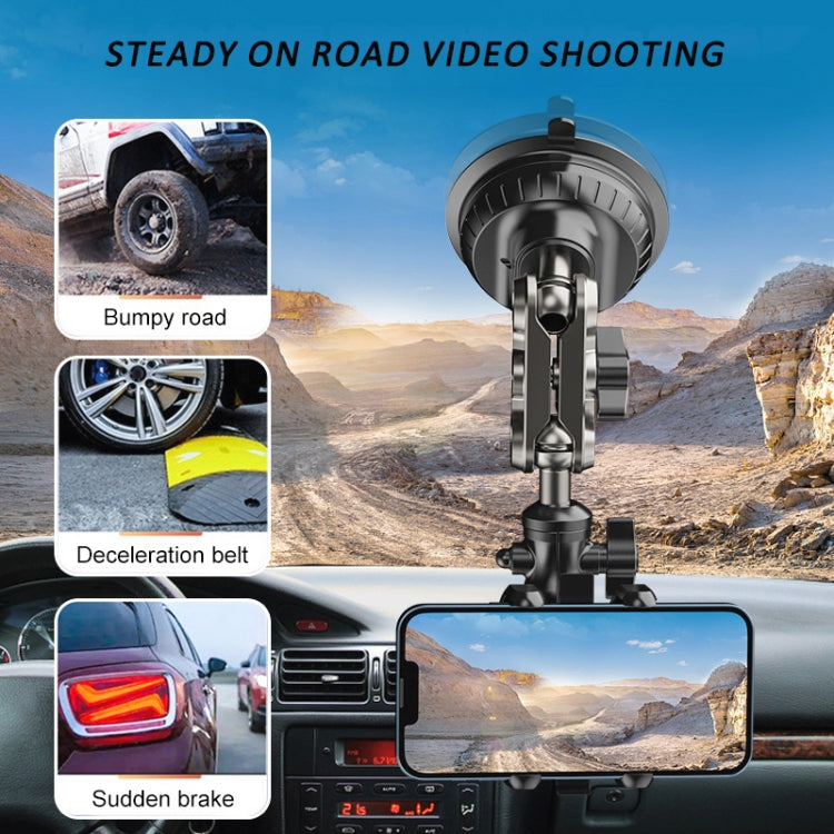 Car Universal Overhead Camera Suction Cup Phone Holder, Short Style with Bluetooth Remote Control, with Bluetooth Remote Control