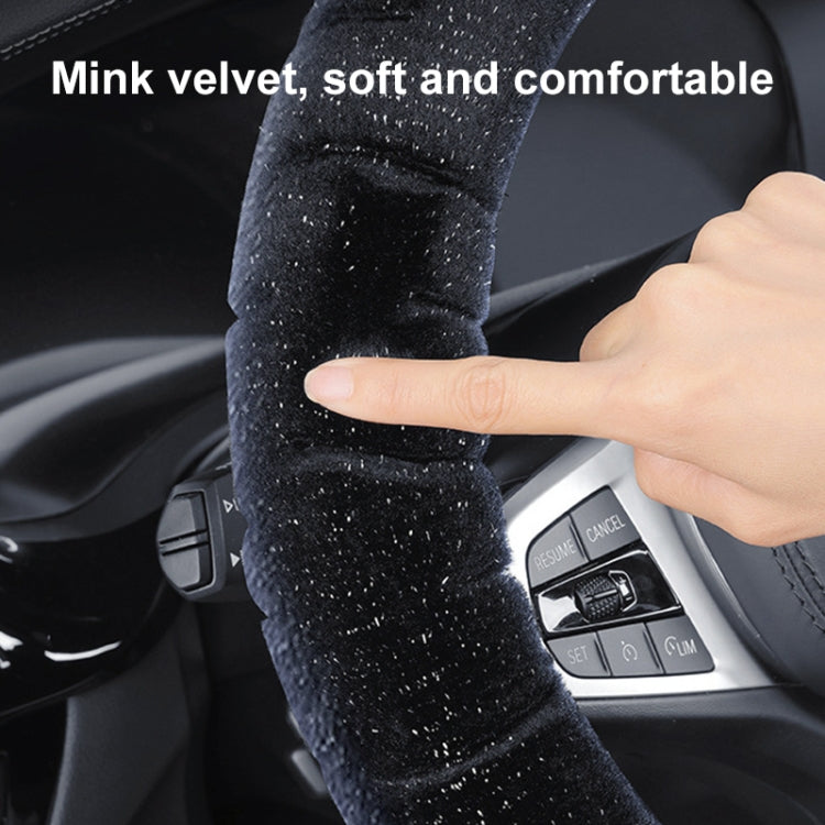 Round Style Car Universal Self Heating Plush Warm Anti-skid Steering Wheel Cover, Diameter: 38cm, Round Style