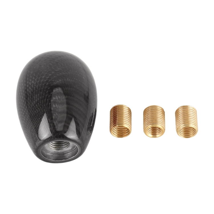 Car Carbon Fiber Pattern Gear Shift Knob Short Style Duck Egg Type Automatic Gear Head