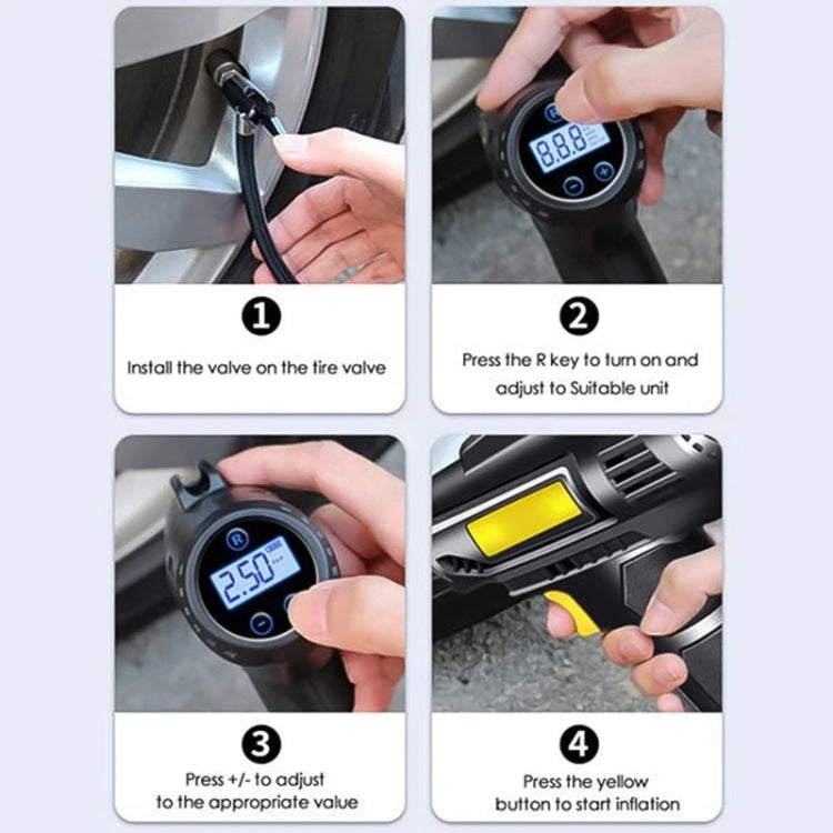Car Portable Mini Wired Digital Display Tire Inflator Pump, Wired Digital Display