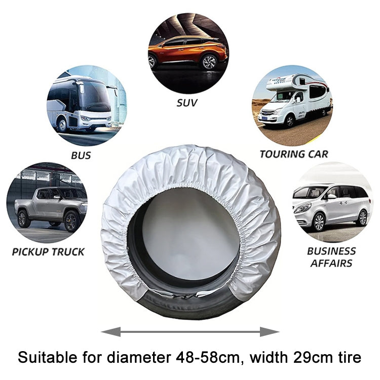 4pcs / Set Car Tire 420D Oxford Cloth Protective Cover, Diameter: 48-58cm, Width: 29cm, 48-58cm