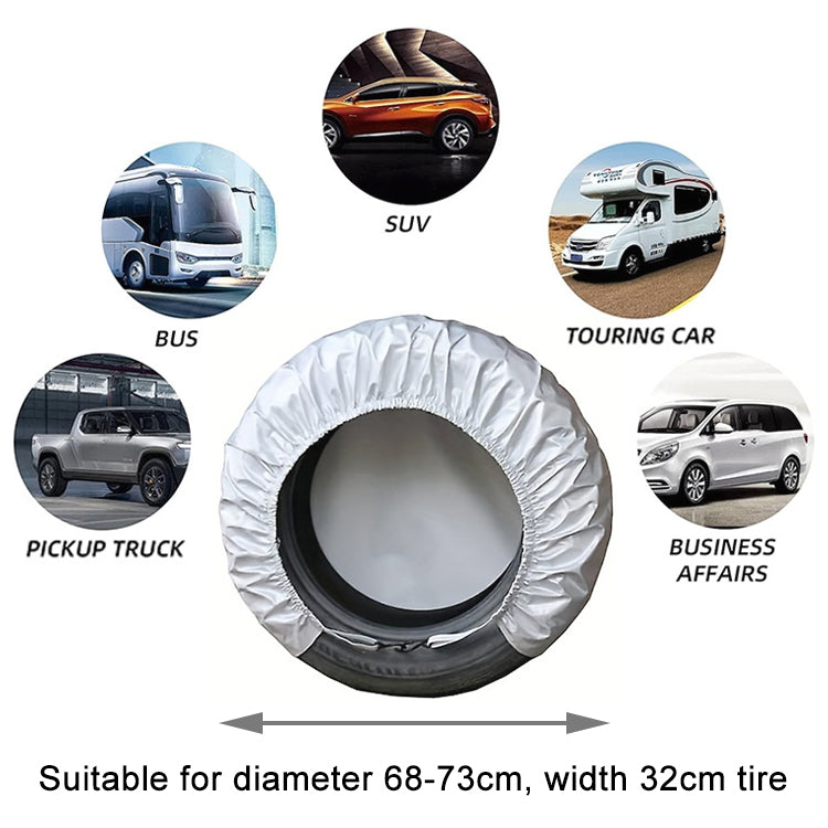 4pcs / Set Car Tire 420D Oxford Cloth Protective Cover, Diameter: 68-73cm, Width: 32cm, 68-73cm