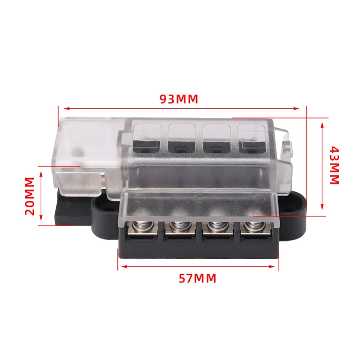 4 Way Fuse Block with Fuses and Terminals, 4 Way