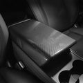 For Tesla Model 3 / Y Car Center Console Armrest Box Carbon Fiber Pattern Protective Cover, Armrest Box Protective Cover