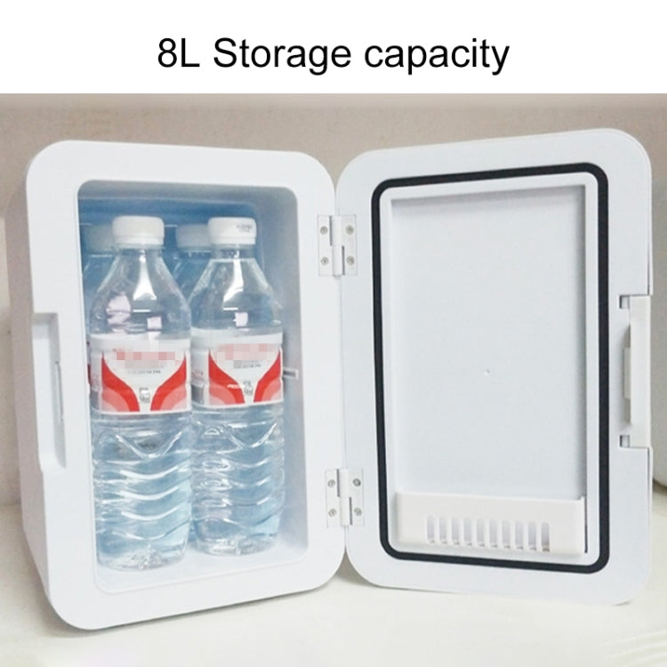 8L 37-48W Tempered Glass Panel Car / Home Mini Refrigerator, EU Plug, 8L, EU Plug (Silver), 8L, EU Plug (Gold)