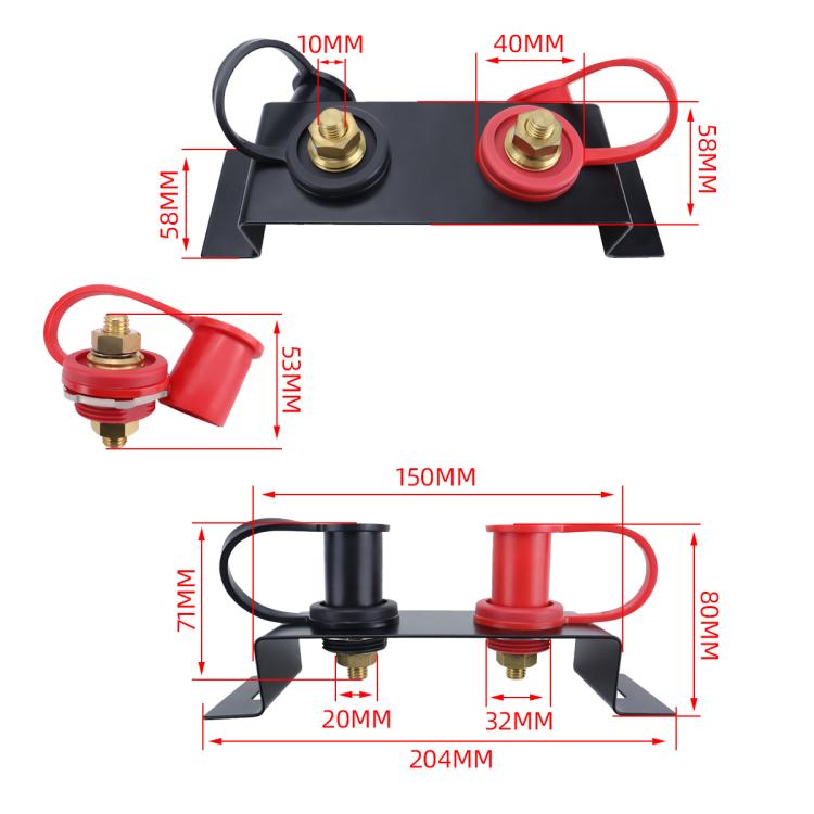 CP-5191 M10 Thin Stud Car RV Marine Battery Terminal Starter Battery Terminal Extender, CP-5191