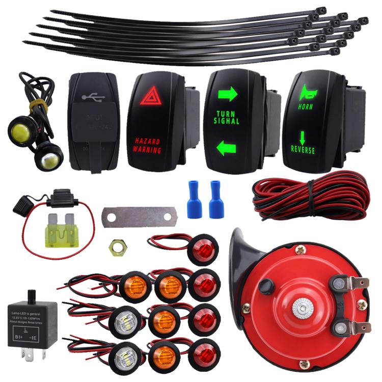 ATV UTV SXS Turn Signal Street Legal Blinker Kit Horn Wiring Harness Kit, CP-5220