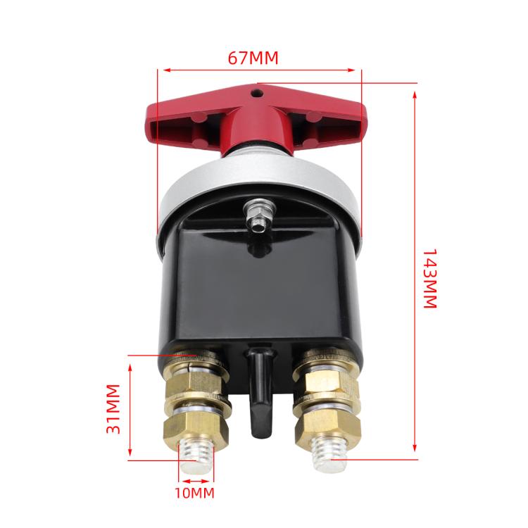 300A High Current Silver-plated Copper 12V-36V Battery Cut Off Switch with Red Handle Isolator, CP-5317