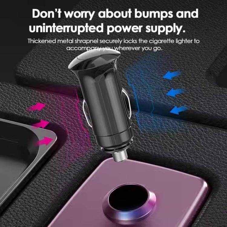 SHUNWEI SD-1904 Dual Socket Car Cigarette Lighter Splitter with USB Charger, SD-1904