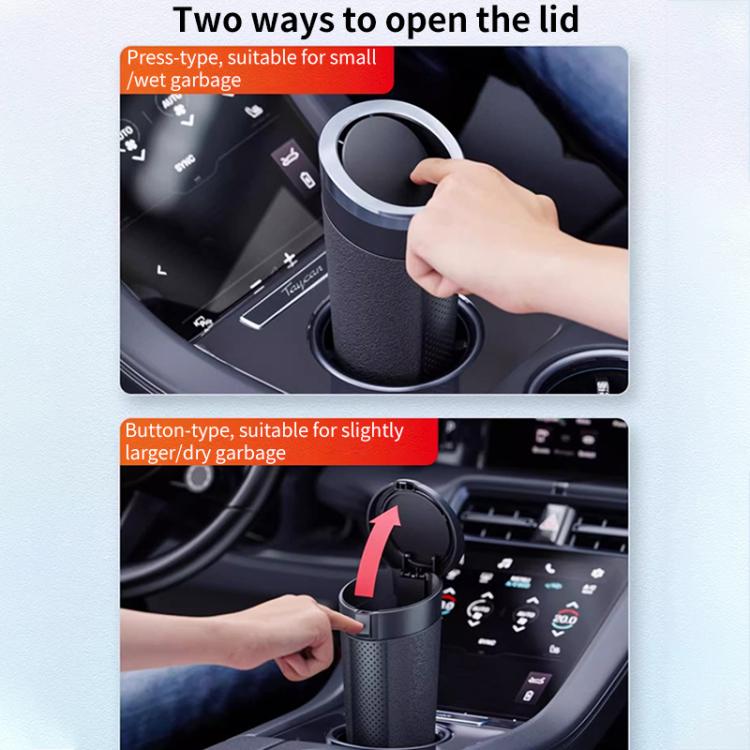 SHUNWEI SD-1612 Car Trash Can Portable Soft Cup-Shaped Waste Bin for Vehicles, SD-1612 (Black), SD-1612 (Silver)