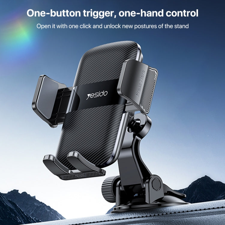 Yesido C175 Mini Suction Cup Type Mechanical Phone Clip Car Holder, C175