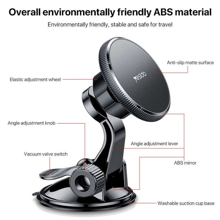 Yesido C177 Mini Suction Cup Type Magsafe Magnetic Car Holder, C177