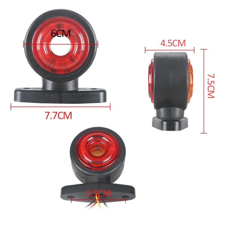 2pcs Car / Truck 12-30V 20LEDs Red Yellow Side Marker Indicator Lights Bulb Lamp, MK-180