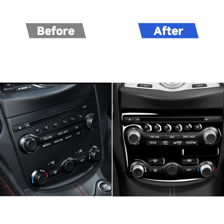 For Nissan 370Z Z34 2009- 3 in 1 Car AC Adjustment Panel Decorative Sticker, Left and Right Drive Universal, 3 in 1 AC Adjustment Panel