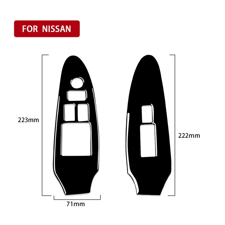 For Nissan 370Z Z34 2009- 2 in 1 Car Window Lift Panel with Hole Decorative Sticker, Left Drive, Window Lift Panel with Hole, Left Drive