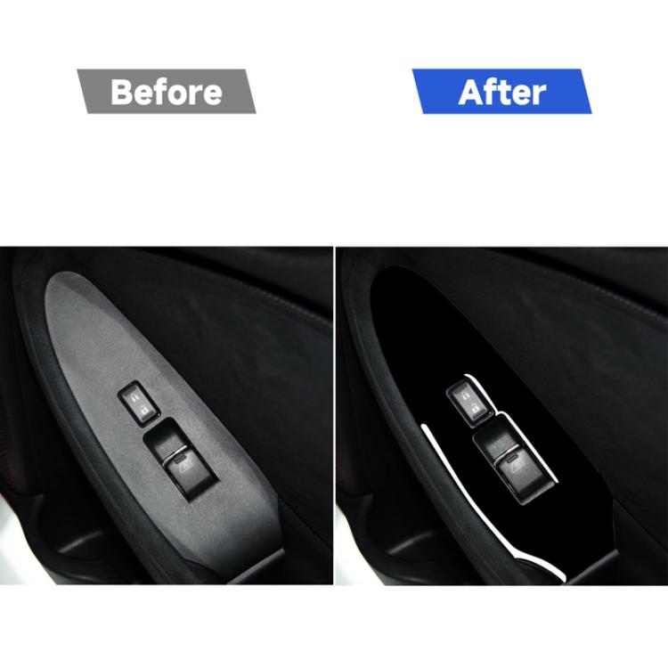 For Nissan 370Z Z34 2009- 2 in 1 Car Window Lift Panel with Hole Decorative Sticker, Left Drive, Window Lift Panel with Hole, Left Drive