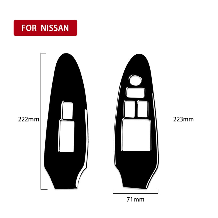 For Nissan 370Z Z34 2009- 2 in 1 Car Window Lift Panel with Hole Decorative Sticker, Right Drive, Window Lift Panel with Hole, Right Drive