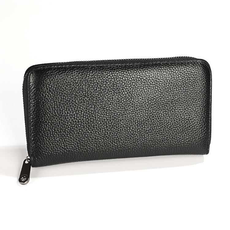 KB196 Top-grain Leather Large Capacity Multi-function 36-Bit Anti-magnetic RFID Organ Card Package Wallet