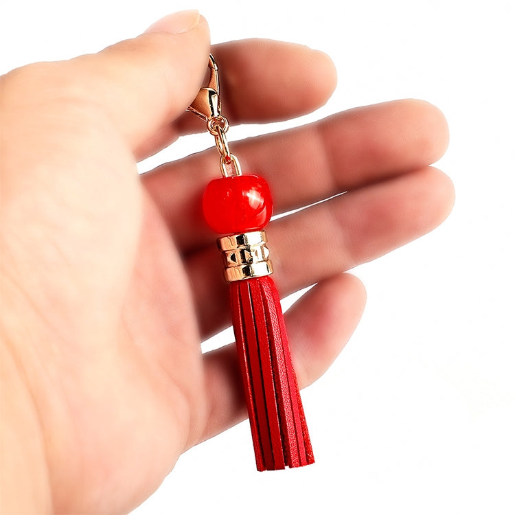 LS02 Cowhide Tassel Keychain Car Hanging Bag Pendant