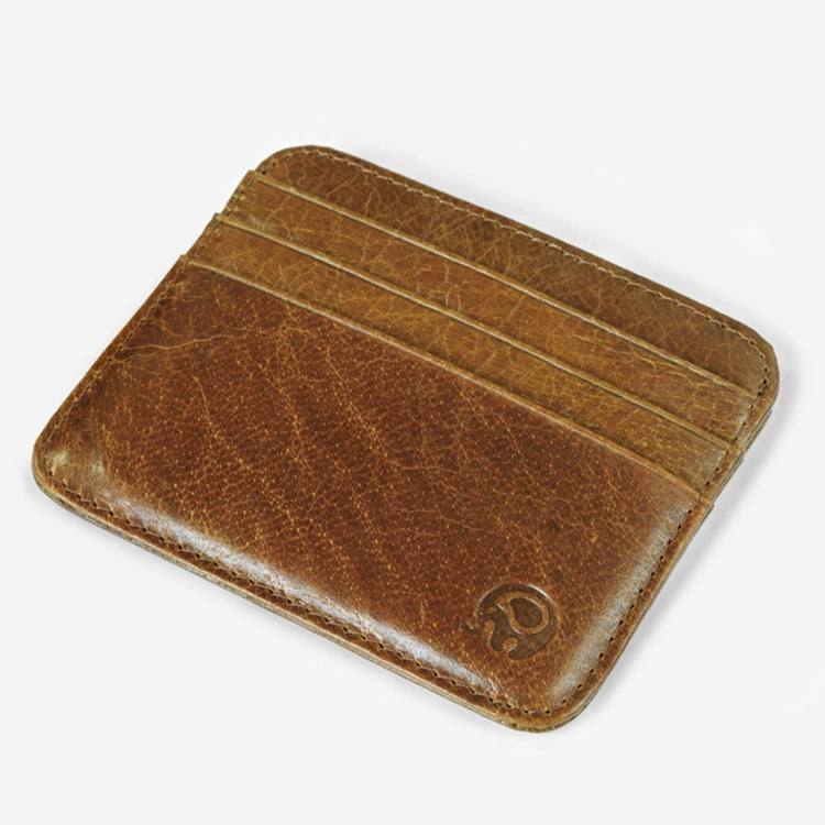 XIAO YUAN XIANG Cowhide Leather Pocket 6 Card Sleeve Wallet Coin Purse Card Holder, Size: 10.7cm x8.7cm, Random Color Delivery, 6 Card Sleeve