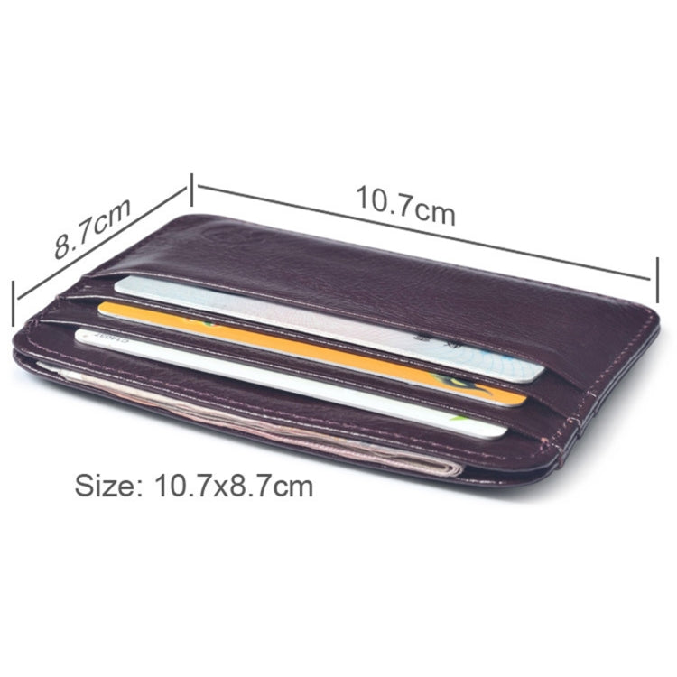 XIAO YUAN XIANG Cowhide Leather Pocket 6 Card Sleeve Wallet Coin Purse Card Holder, Size: 10.7cm x8.7cm, Random Color Delivery, 6 Card Sleeve