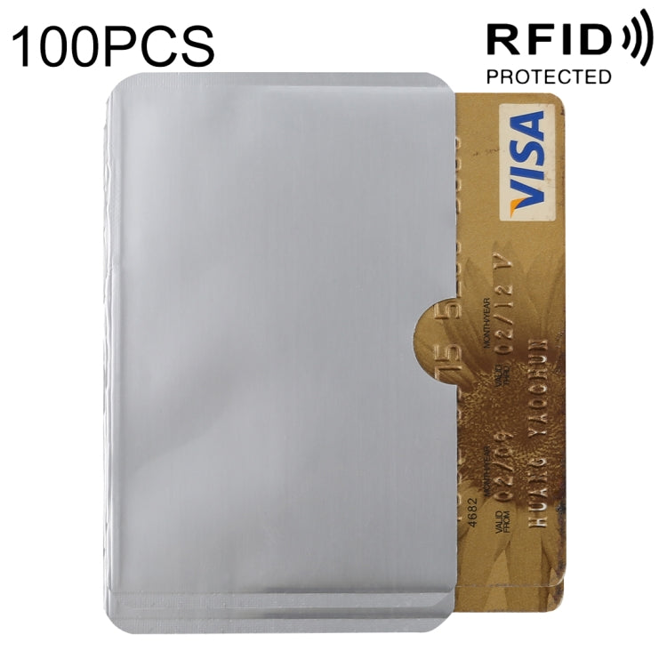100 PCS Aluminum Foil RFID Blocking Credit Card ID Bank Card Case Card Holder Cover, Size: 9.3 x 6cm, Size: 9.3 x 6cm